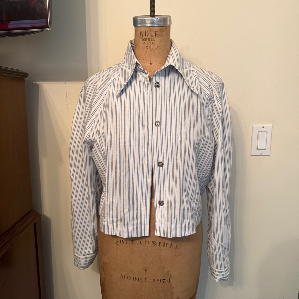 Vintage David Albow Cropped Long Sleeve Button-Down